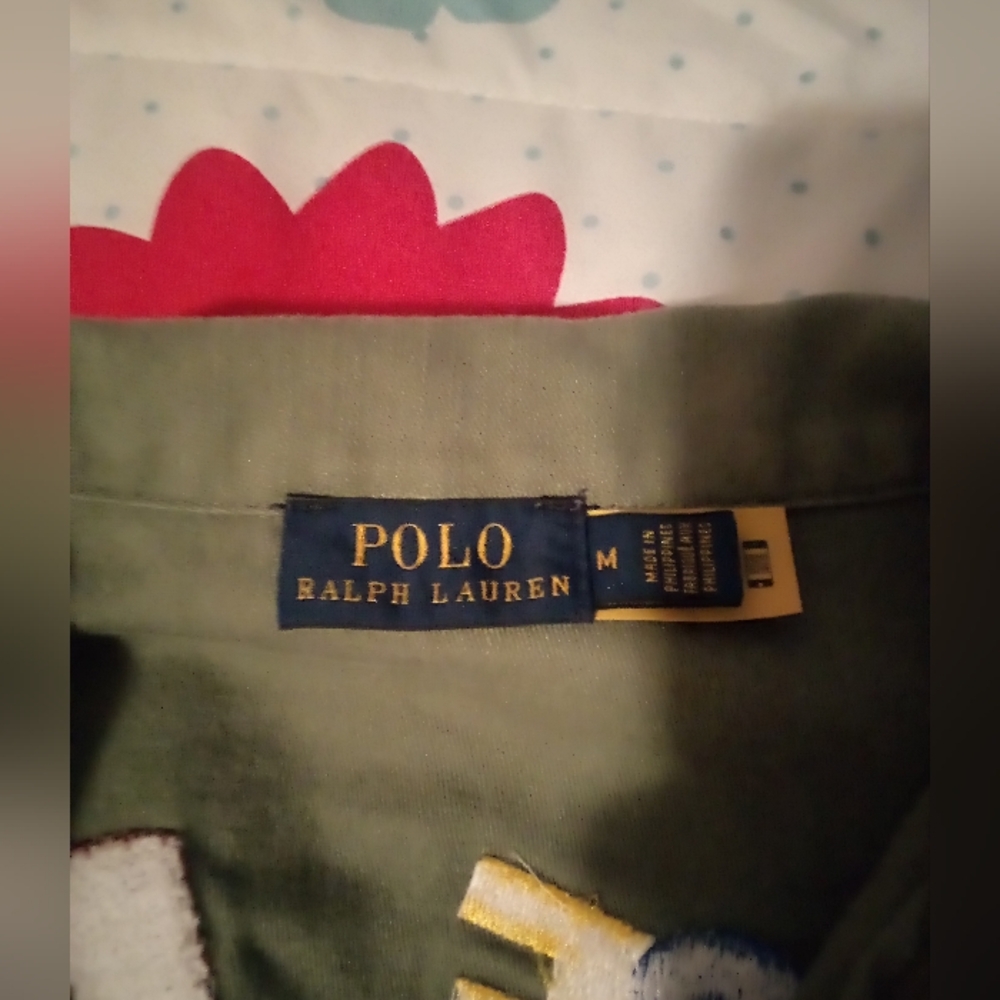 Ralph Lauren Olive Green 'Peace Love POLO' Embroidered Dove Jacket - Picture 2 of 3